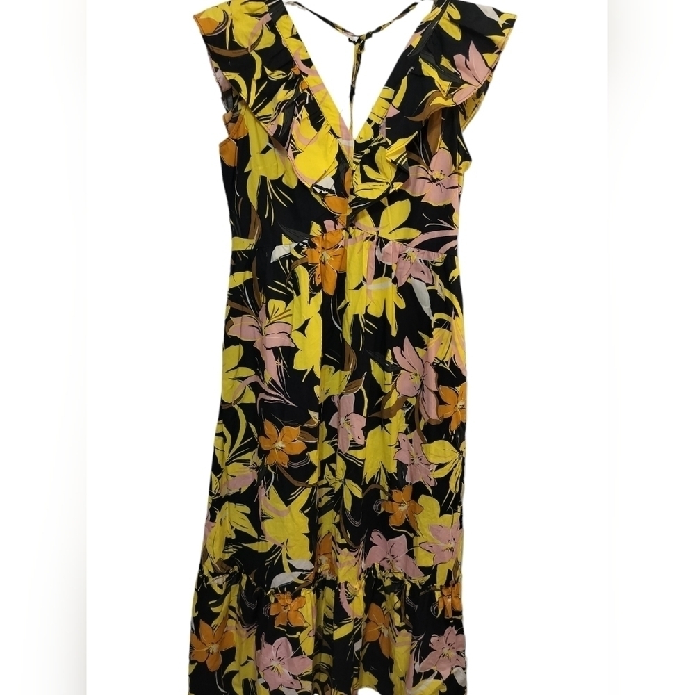 (1310) Who What Where Firework Floral Print Sleeveless Low Back Dress Size M